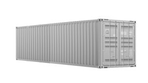 Seecontainer 40 Fuß - 30,24 qm, H2591 x B12192 x T2438 mm, grau, mit Holzfußboden