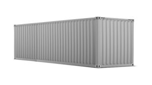 Seecontainer 40 Fuß - 30,24 qm, H2591 x B12192 x T2438 mm, grau, mit Holzfußboden