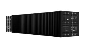 Seecontainer 40 Fuß mit 2 x Doppelflügeltür - 30,24 qm, H2591 x B12192 x T2438 mm, anthrazit, mit Holzfußboden