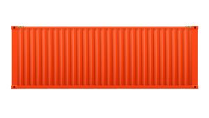 Seecontainer 40 Fuß mit 2 x Doppelflügeltür - 30,24 qm, H2591 x B12192 x T2438 mm, rot, mit Holzfußboden