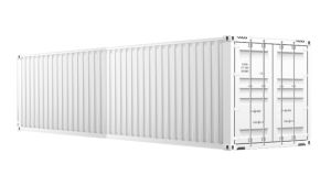 Seecontainer 40 Fuß - 30,24 qm, H2591 x B12192 x T2438 mm, weiß, mit Holzfußboden