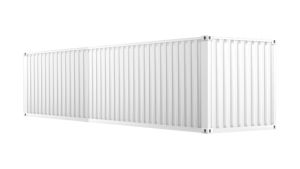Seecontainer 40 Fuß - 30,24 qm, H2591 x B12192 x T2438 mm, weiß, mit Holzfußboden