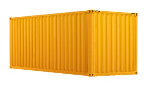Seecontainer 20 Fuß - 14,91 qm, H2591 x B6058 x T2438 mm, gelb, mit Holzfußboden