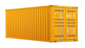 Seecontainer 20 Fuß - 14,91 qm, H2591 x B6058 x T2438 mm, gelb, mit Holzfußboden