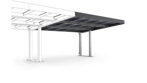 SolarCover 2.0 Anbaueinheit -  H3290 x B5842 x T5265 mm aus feuerverzinktem Stahl und widerstandsfähigen 5 mm Glas-Glas-Photovoltaik-Modulen