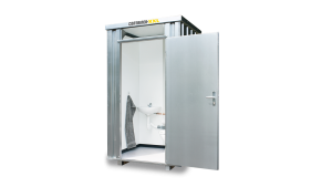 Toilettenbox – 1 qm, H2425 x B1400 x T1250 mm, mobil einsetzbar, fertig montiert