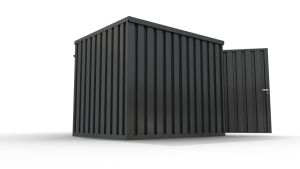 Verkaufscontainer - Barcontainer mit Verkaufsklappe, H2196 x B2985 x T2350 mm, anthrazit, zerlegt