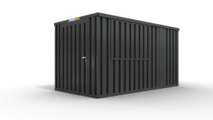 Verkaufscontainer - Barcontainer mit Verkaufsklappe, H2216 x B4020 x T2350 mm, anthrazit, zerlegt