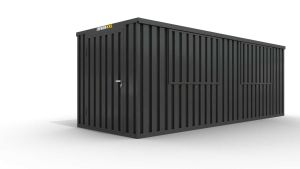 Verkaufscontainer - Barcontainer mit Verkaufsklappe, H2216 x  B6090 x T2350 mm, anthrazit, zerlegt