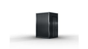 Verkaufshäuschen isoliert, H2555 x B1670 x L1610, mit Schiebefenster und Elektropaket, anthrazit