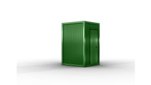 Verkaufshäuschen isoliert, H2555 x B1670 x L1610, mit 1 x Schiebefenster, 1 x DK-Fenster und Elektropaket, grasgrün