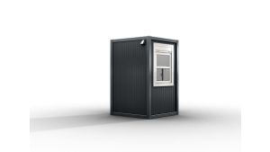 Verkaufshäuschen isoliert, H2555 x B1670 x L1610, mit Schiebefenster und Elektropaket, anthrazit