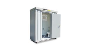 Isolierter WC-Container – 2 qm, H2515 x B2100 x T1140 mm, fertig montiert