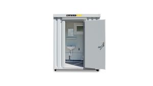 Isolierter WC-Container – 2 qm, H2515 x B2100 x T1140 mm, fertig montiert