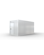 Bürocontainer isoliert, 5100 x 2160 x 2540 mm (L x B x H),  inkl. Elektropaket, 1 Fenster, Lackierung RAL 9002 grau-weiß - Variante 4