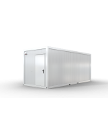 Bürocontainer isoliert, 6055 x 2435 x 2600 mm (L x B x H),  inkl. Elektropaket, 2 Fenster, Lackierung RAL 9002 grau-weiß - Variante 2