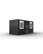 Bürocontainer isoliert, 5100 x 2160 x 2540 mm (L x B x H),  inkl. Elektropaket, 2 Fenster, Lackierung RAL 7016 anthrazit - Variante 1