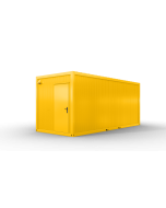 Bürocontainer isoliert, 6055 x 2435 x 2600 mm (L x B x H),  inkl. Elektropaket, 2 Fenster, Lackierung RAL 1003 signalgelb - Variante 2