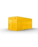 Bürocontainer isoliert, 6055 x 2435 x 2600 mm (L x B x H),  inkl. Elektropaket, 1 Fenster, Lackierung RAL 1003 signalgelb - Variante 4