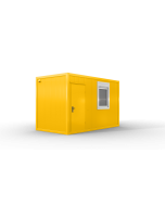 Bürocontainer isoliert, 4100 x 2160 x 2540 mm (L x B x H),  inkl. Elektropaket, 1 Fenster, Lackierung RAL 1003 signalgelb - Variante 1