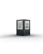 Verkaufshäuschen isoliert, H2555 x B1670 x L1610, mit 1 x Schiebefenster, 1 x DK-Fenster und Elektropaket, anthrazit