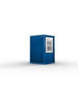 Verkaufshäuschen isoliert, H2555 x B1670 x L1610, mit Schiebefenster und Elektropaket, enzianblau