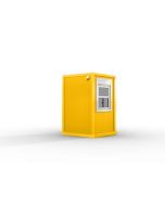 Verkaufshäuschen isoliert, H2555 x B1670 x L1610, mit Schiebefenster und Elektropaket, signalgelb