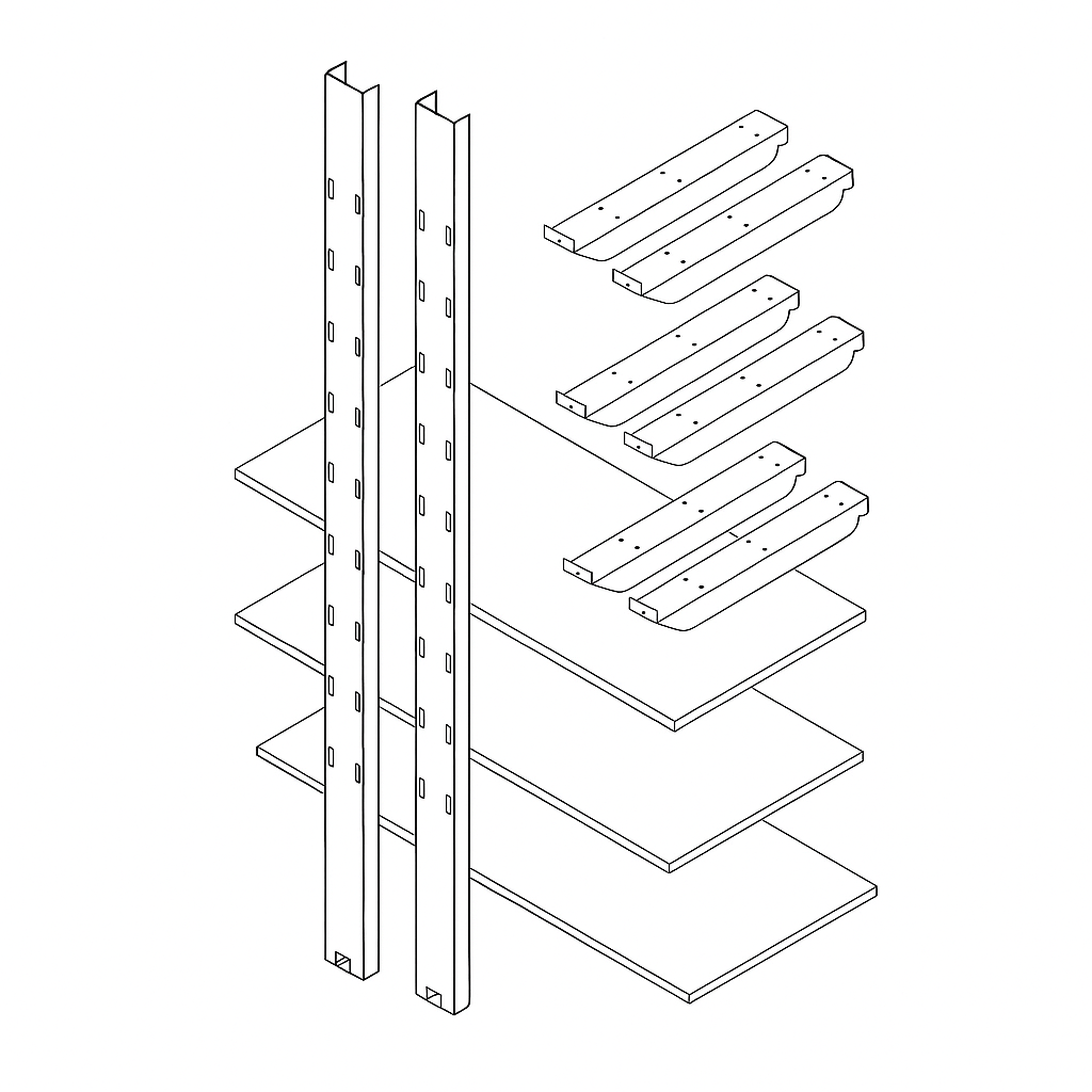 Lagercontainer Lagerregal 3 á Ebenen B 1.000 mm