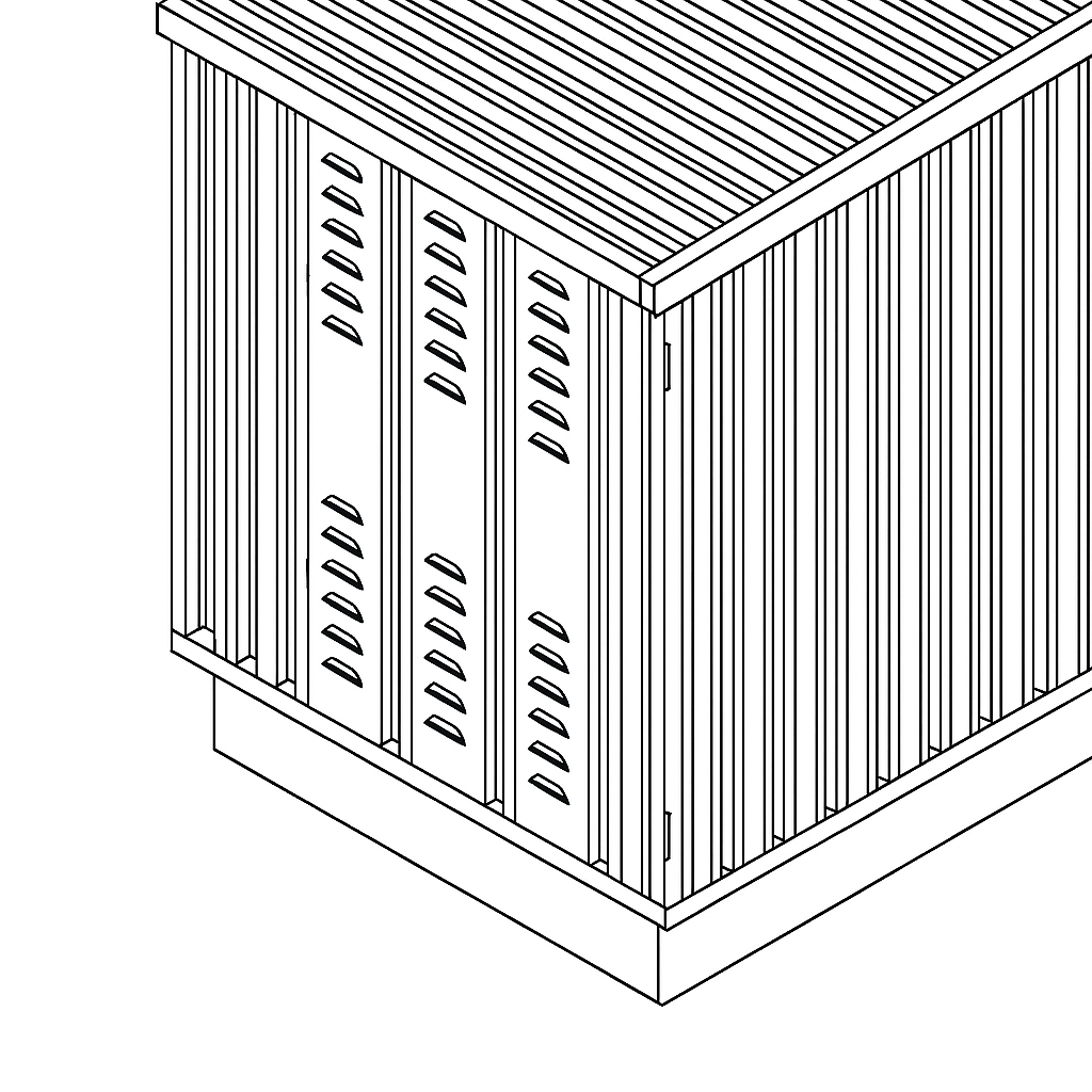 Lagercontainer Lüftungskiemen